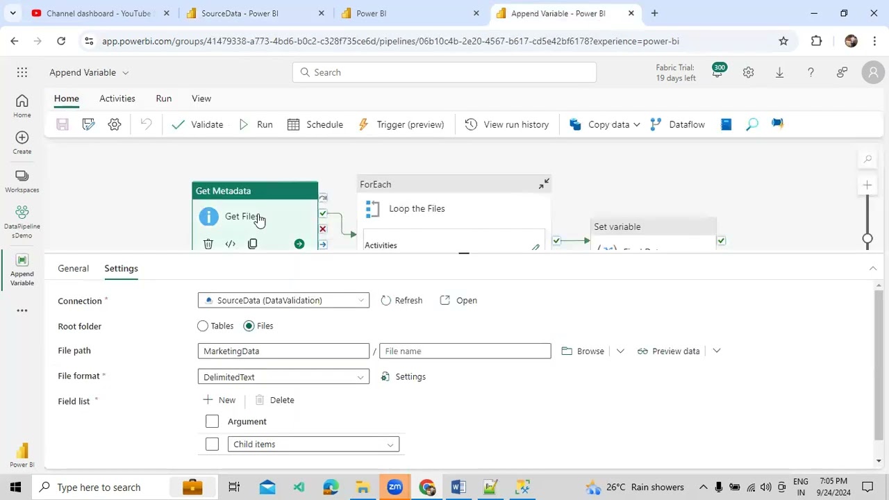 Basic Overview on How to Use Append Variables in Data Pipeline using Microsoft Fabric
