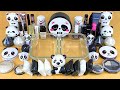 PANDA SLIME | Mixing makeup and glitter into Clear Slime | Satisfying Slime Videos 1080p