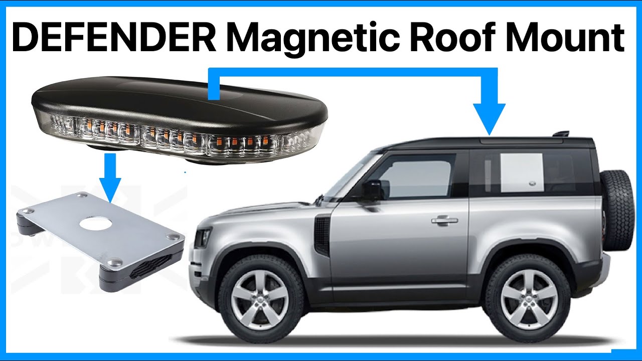 Land Rover Defender L663 Magnetic Roof Mount - Warning Light on Expedition  RacK or Cross Bars 