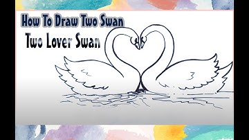 How to draw a Swan easy step by step - Two Lover Swans