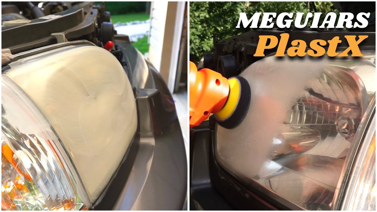 Headlight cleaning. Remove headlight fog. Using Meguiar's PlastX
