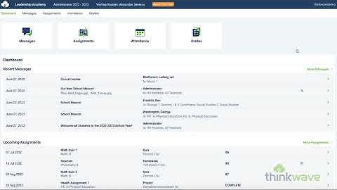 Student Tab Walkthrough ThinkWave 3.0
