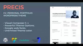 Precis | CV, Personal Portfolio WordPress Theme | Themeforest Website Templates and Themes