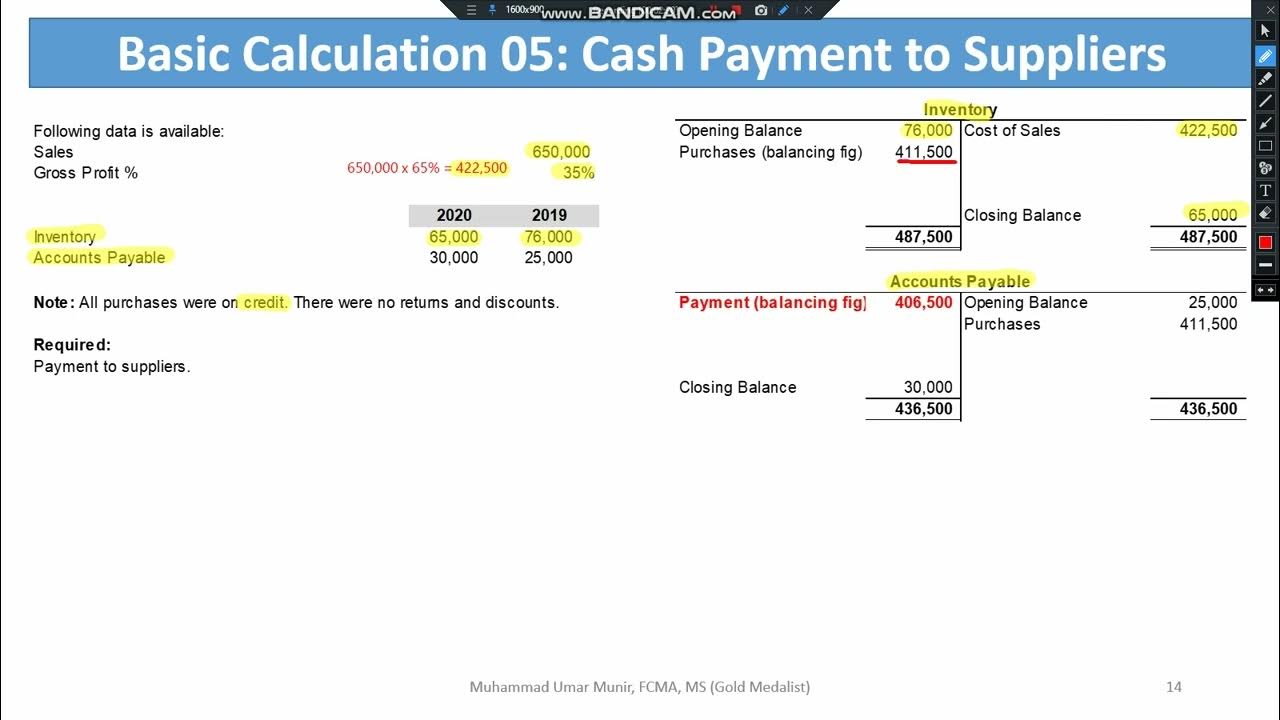 10 Basic Calculation in Cash Flow Part 05 [Cash Payment to Suppliers