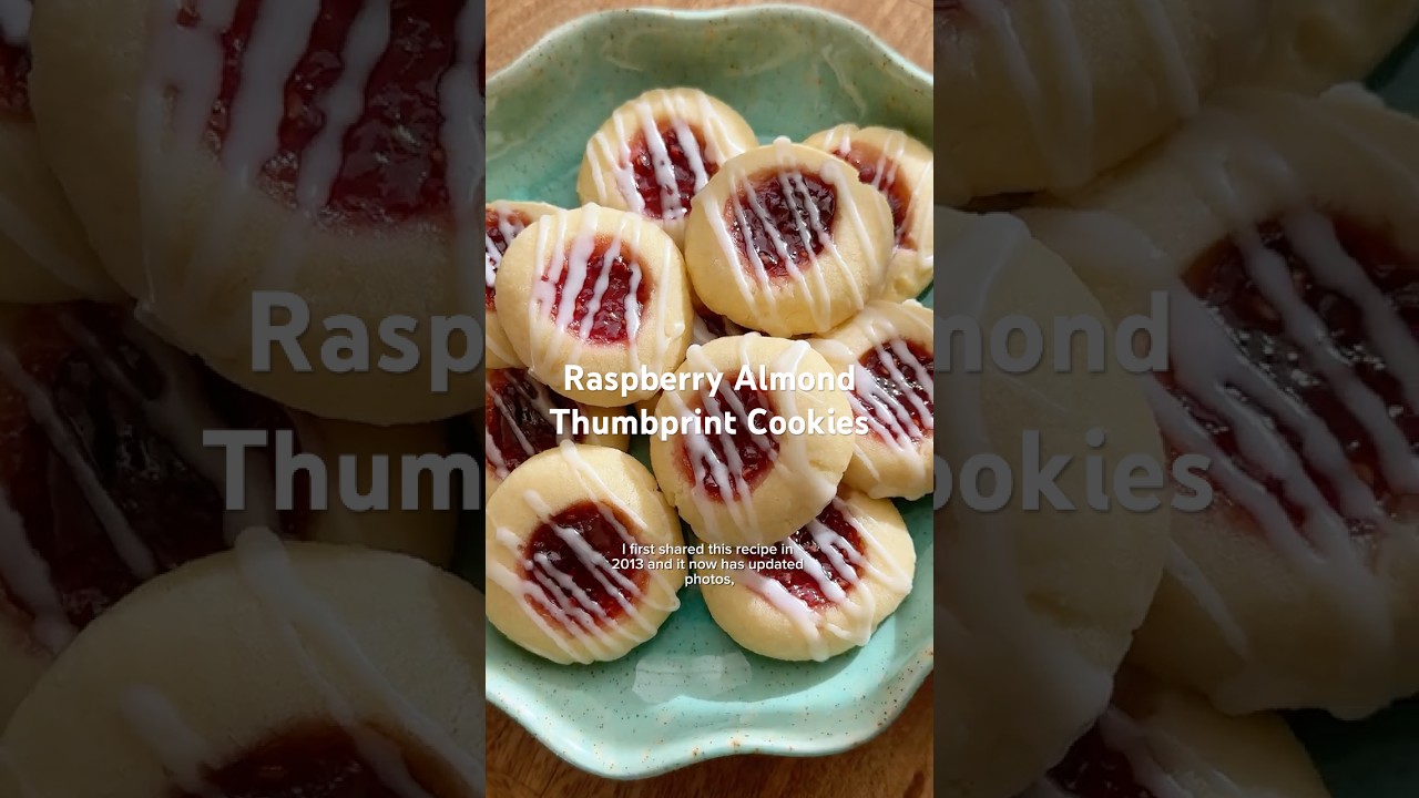 Raspberry Almond Thumbprint Cookies