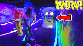 We Found a REAL COOL Blacklight Mini Golf Course!