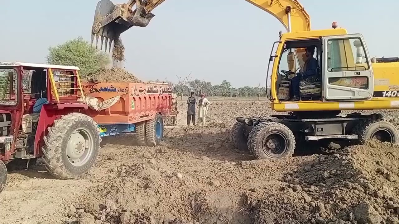 Best Hyundai Excavator Loading Mudd On Tractor Trolly Full Vlog Video 2025 l New Video 