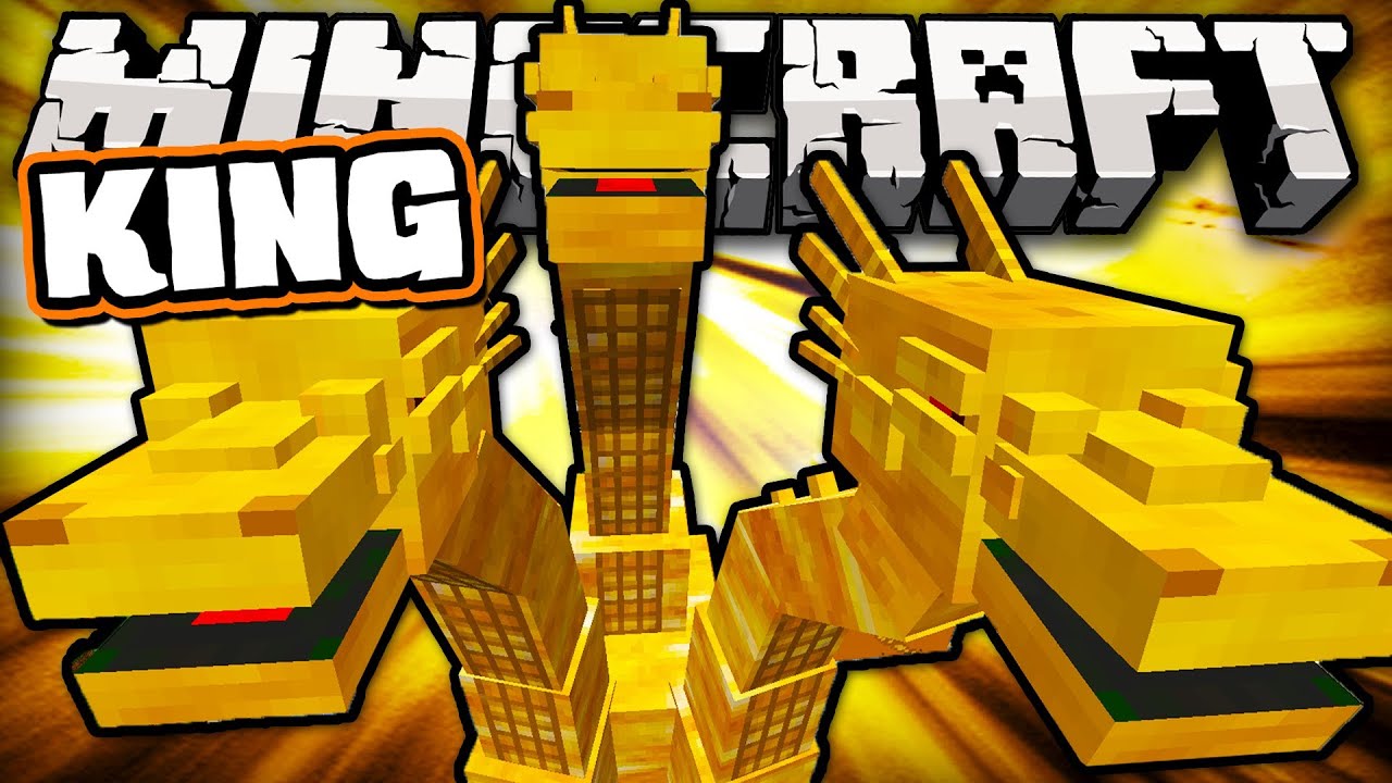 Minecraft: DRAGÃO DOURADO 3 CABEÇAS! -KING GHIDORAH 