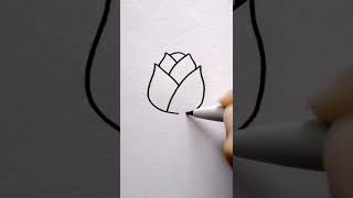 طريقه رسم ورده 💢