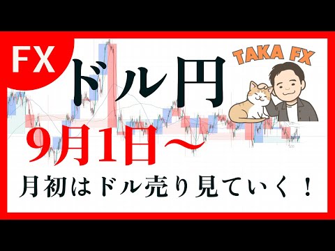 【TAKA FX】9月はまずドル売り見ていく！　9月1日(月)～　ドル円他各通貨の環境認識解説