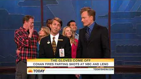 Conan O'Brien sticks it up to NBC and Jay Leno