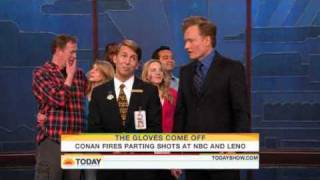 Conan O'Brien sticks it up to NBC and Jay Leno