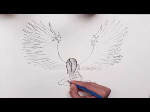Video: How To Draw An Angel With A Pencil Step By Step