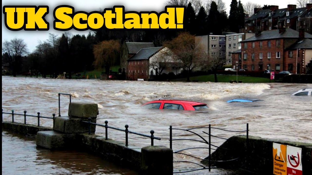 Heavy Rain & Flood Hits Scotland, UK River Nithi Overflowed! Dumfries