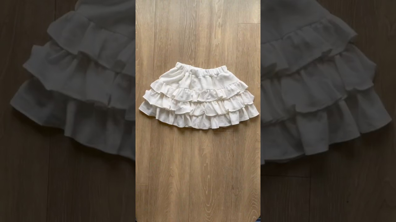 Thriftflip remake layered ruffle miniskirt #remake #thriftflip #upcycledclothing #secondhandfashion