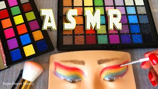 ASMR Makeup Eyeshadow on Mannequin Whispered Makeup ? Rainbow