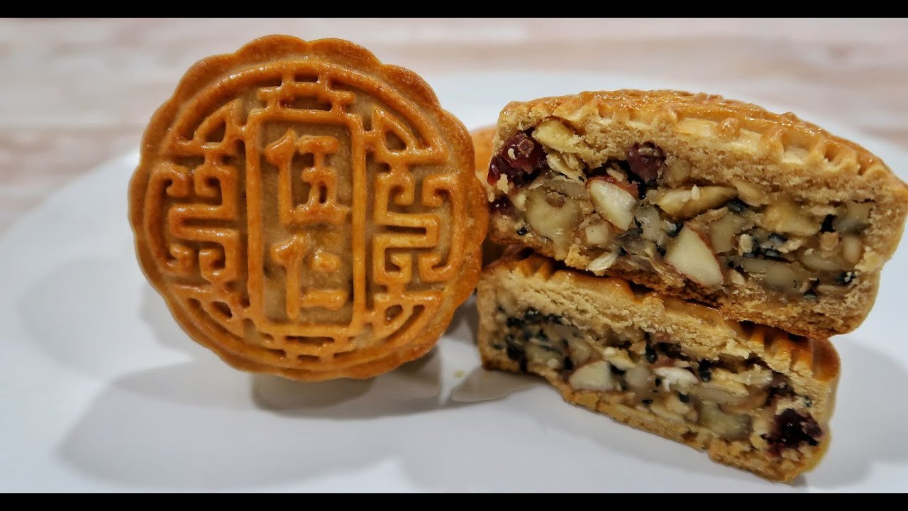 伍仁月饼食谱 - 简易版制作 How to make mixed nuts mooncake recipe (simple version ...