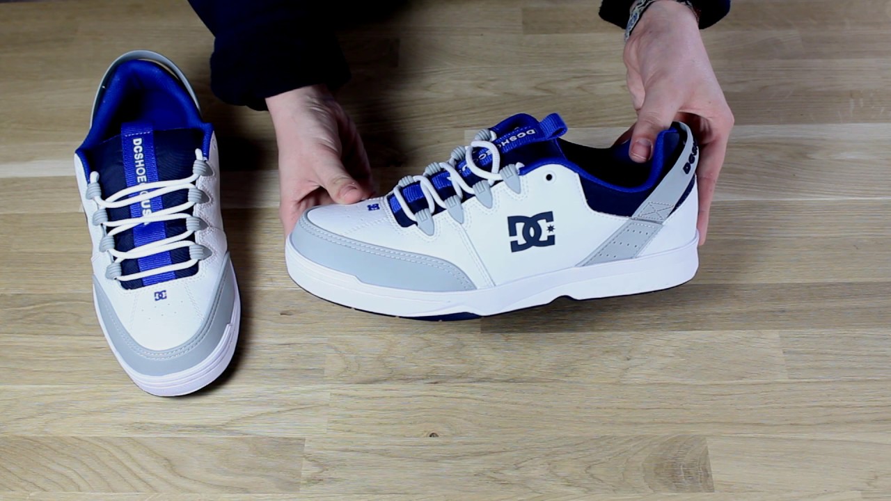 DC Shoes Syntax weiß blau Herren oldschool Skate Sneaker white/grey/blue
