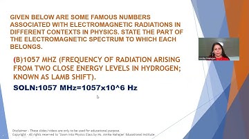 NCERT exercise Ques Electromagnetic waves Part19-Zoom Into Physics Class by Ma