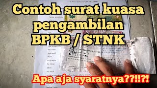 Contoh surat kuasa pengambilan BPKB