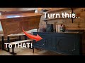 Repurposed sideboard to log cabin kitchen.