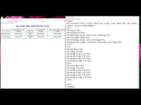 create TIME TABLE