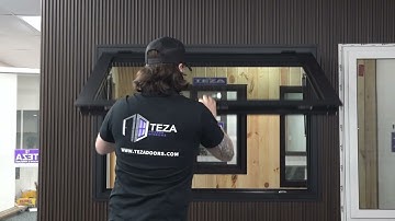 TEZA 55 SERIES ALUMINUM HYDRALIC AWNING WINDOW WITH SCREEN BLACK COLOR