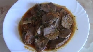 Cвиной язык под морковно - томатным соусом Cвиной язык под морковно - томатным соусом