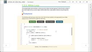 CSA 7.2 Looping Through ArrayLists