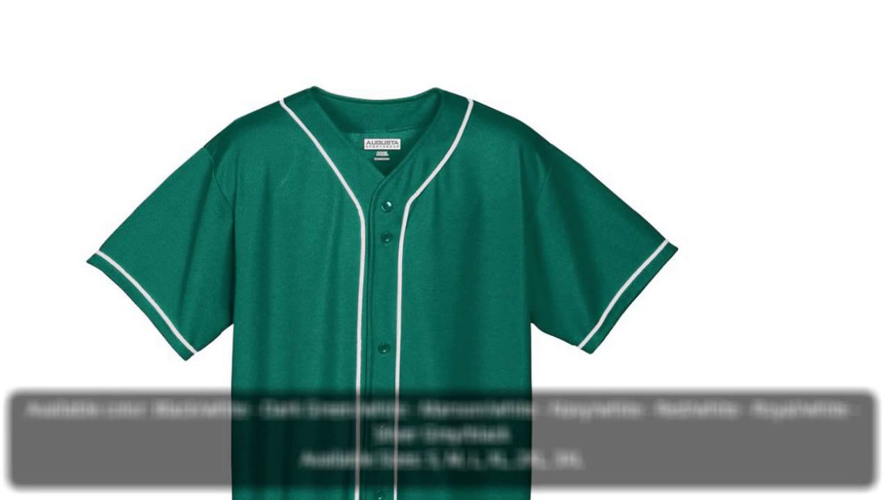 AUGUSTASTYLE 593 WICKING MESH BUTTON FRONT BASEBALL JERSEY WITH BRAID TRIM  -Team Discounts