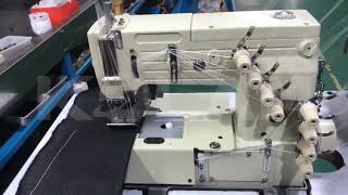 KL-1509P 6 Needle, Flatbed, Double Chainstitch Machine With Puller For Waistband