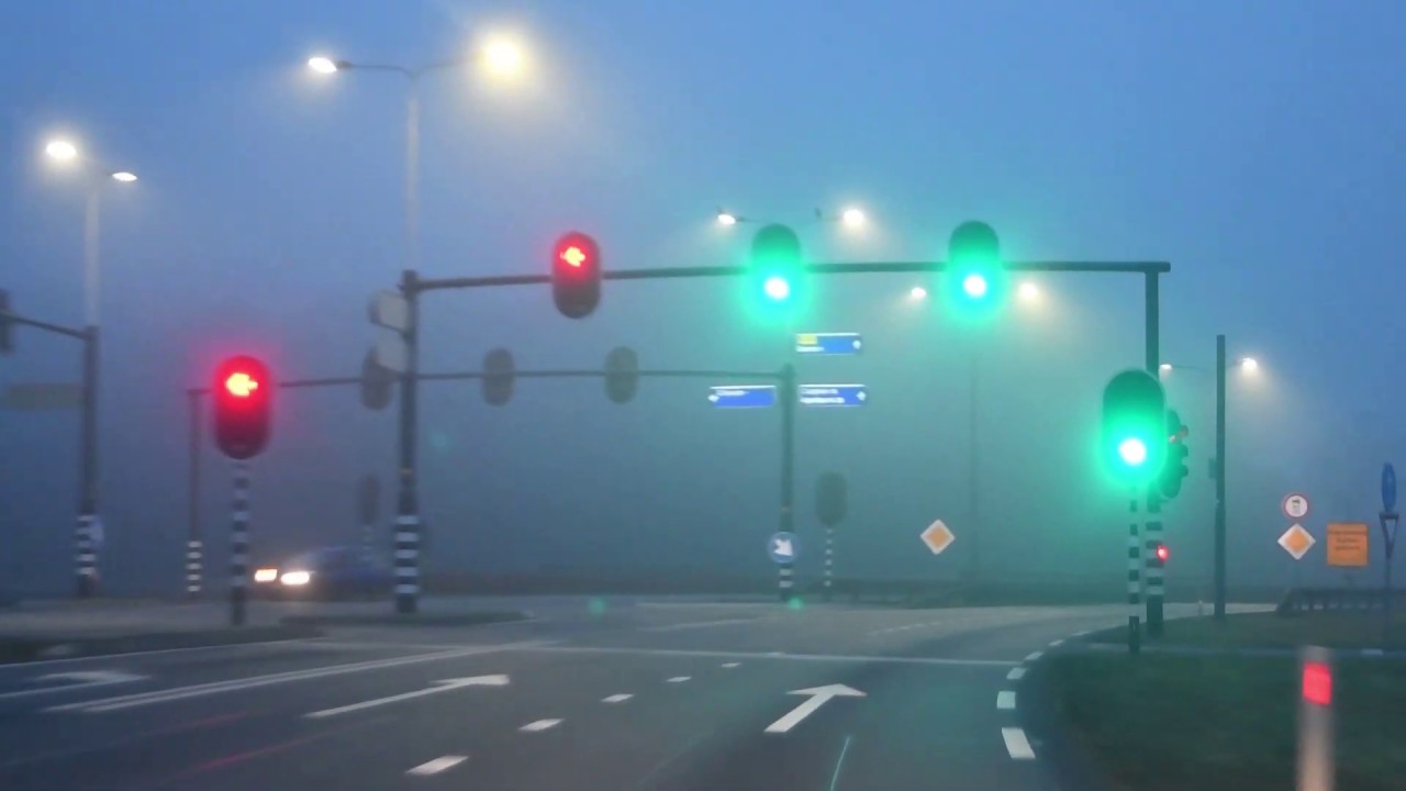 Foggy morning drive Arnhem to Zutphen