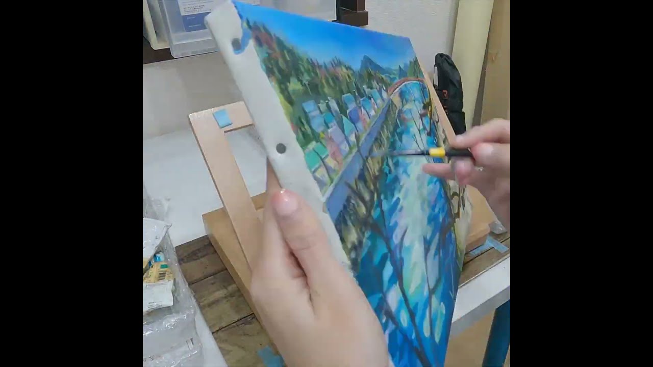 風景画です。油絵で描かれています。心を揺さぶります。 風景画 45 cmX 31 cm油画 クリスマスファッション 油絵 絵画