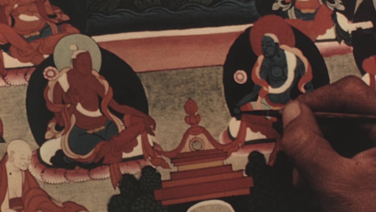Tibetan Artist Paints a Thangka, 1940's - Film 96852