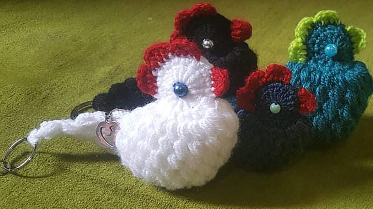 طريقة صنع علاقة مفاتيح بالكروشيه على شكل طيور للتزيين/الحقائب/ سيارة/اغراض اخرى