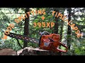 Splitting firewood  husqvarna 395xp action