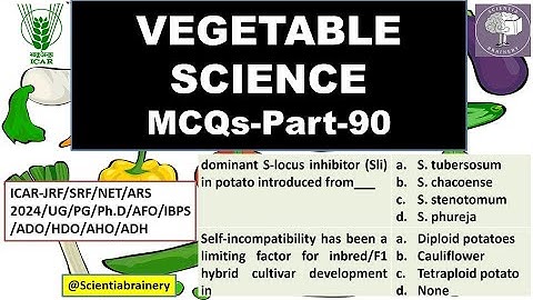 Vegetable Science-MCQs (Part-90) #aho #jrfhorticulture  #icarnet #jrf2024
