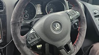 Fitting a VW steering wheel cover 👌 #steeringwheel
