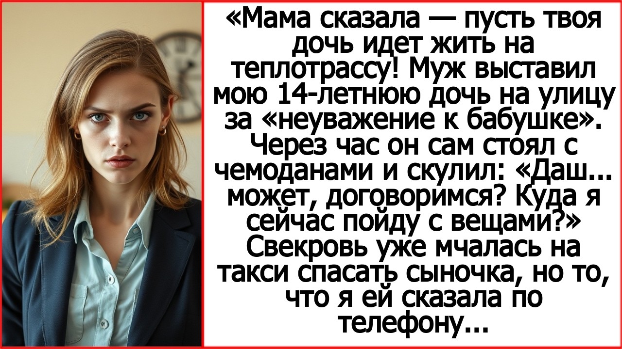 Муж выставил мою 14-летнюю дочь на улицу за «неуважение к бабушке».