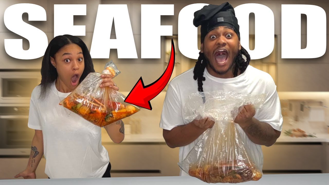 SEAFOOD BOIL MUKBANG 🦀 TRY NOT TO GET A STAIN WEARING WHITE  CHALLENGE!! *GETS MESSY*
