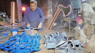 Old Man Manufacturing Axe and Pickaxe in Local Factory | Axe Manufacturing Process