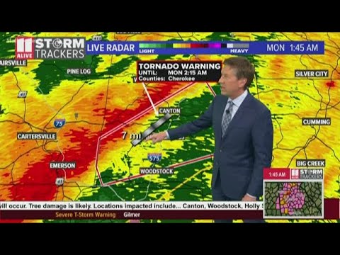 Tornado Warning Issued In Cherokee County Until 2 15 Youtube