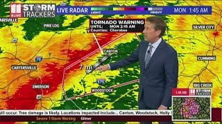 Tornado warning issued in Cherokee County until 2:15