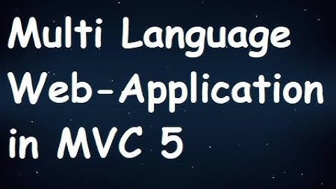 Multi Language Web-Application in MVC 5