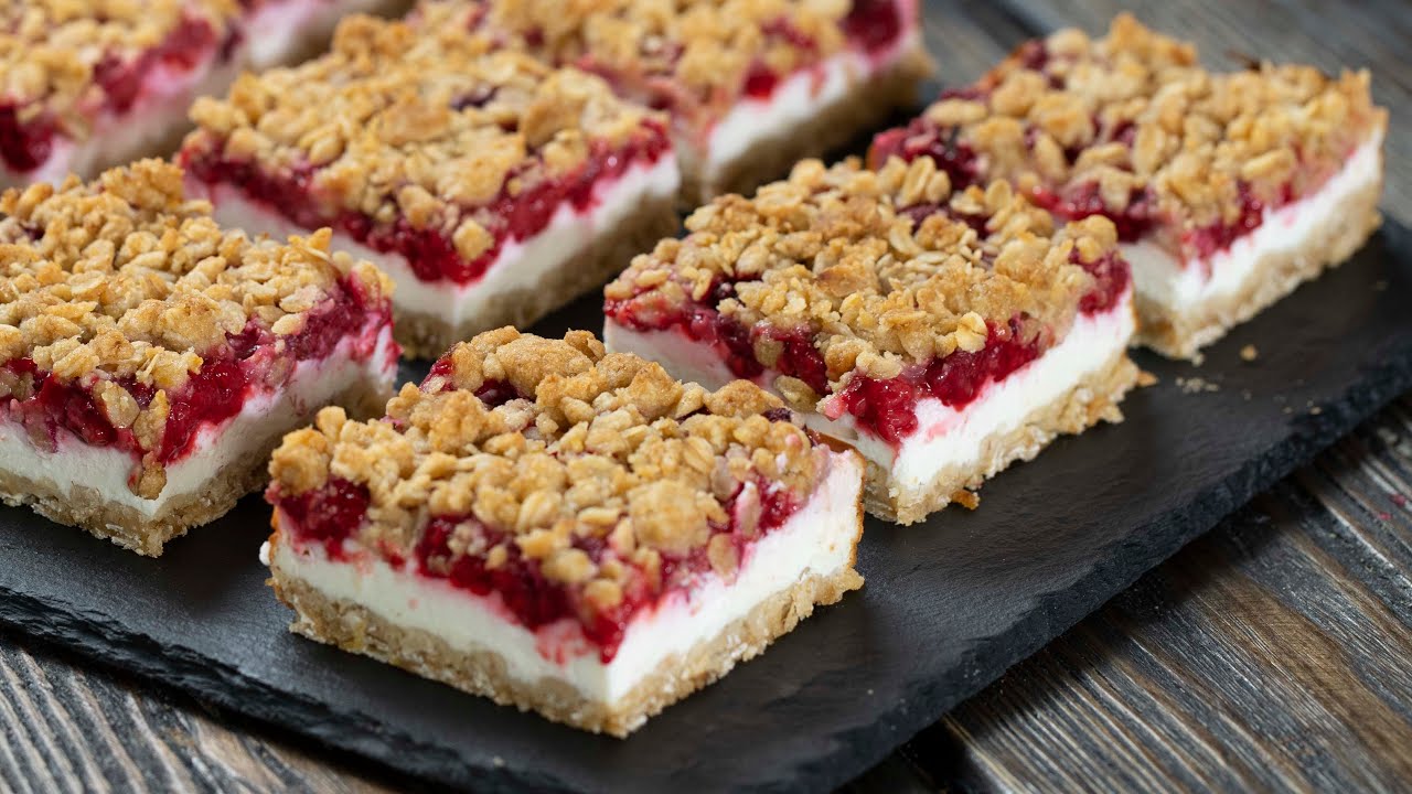 Raspberry Yogurt Bars | Home Cooking Adventure