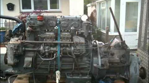 Gardner 6LX marine diesel engine with 2UC gearbox test run 1962 built