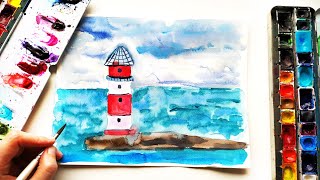 youtube watercolor painting seascape 5