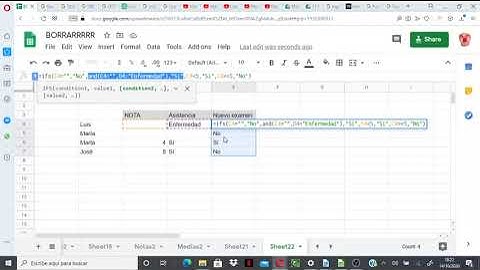 Hoja de cálculo. Función SI.CONJUNTO (IFS)