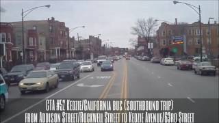 CTA #52 Kedzie/California bus (southbound trip) from Addison/Rockwell to Kedzie/63rd (12-24-16)