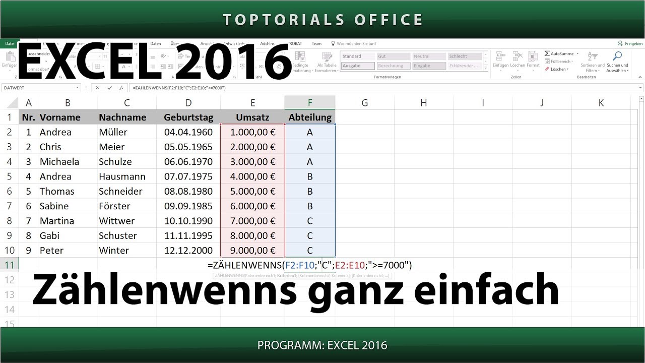  New  Zählenwenns ganz einfach (Excel)